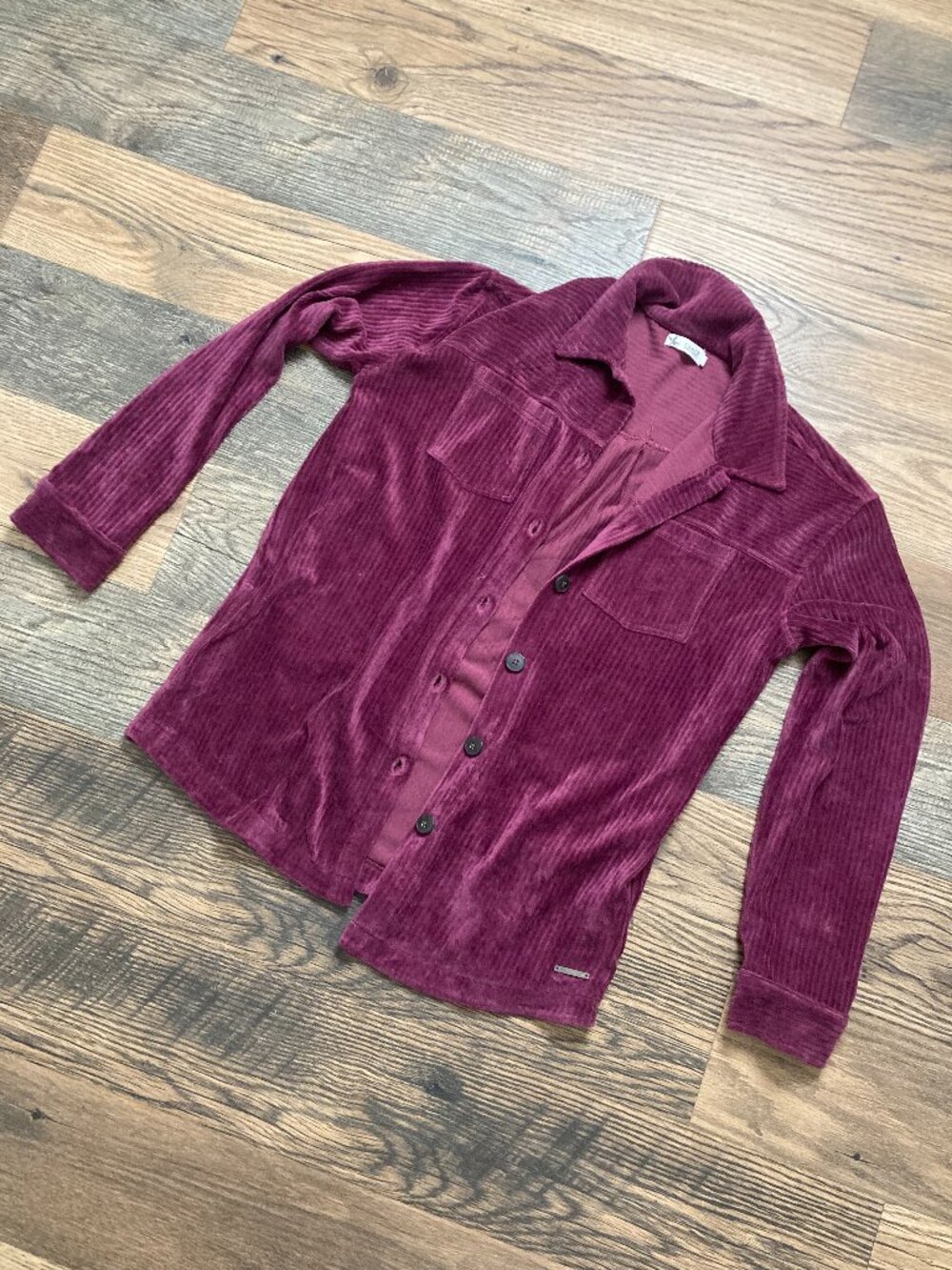 Carve Designs Hudson Stretch Cord Shacket In Henna Womens Sz S